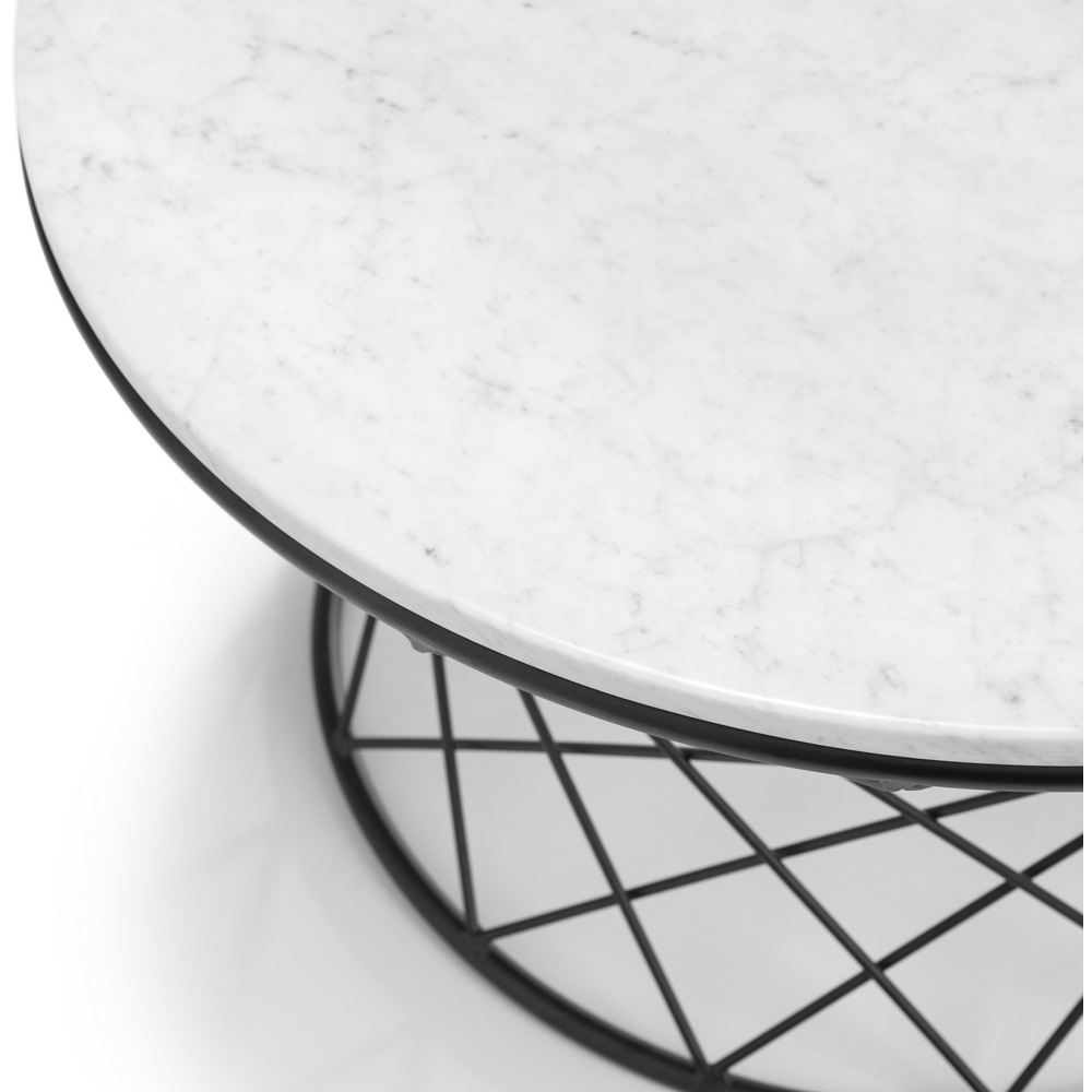 Julian Bowen Trevi Real Marble Round Wire Coffee Table Image 4