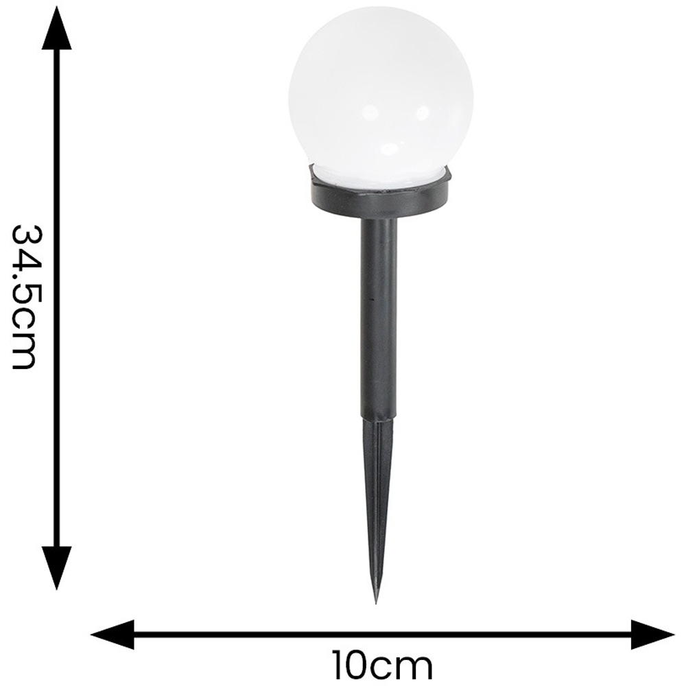 ValueLights Frosted Globe Solar Powered Outdoor Spike Lights 3 Pack Image 4