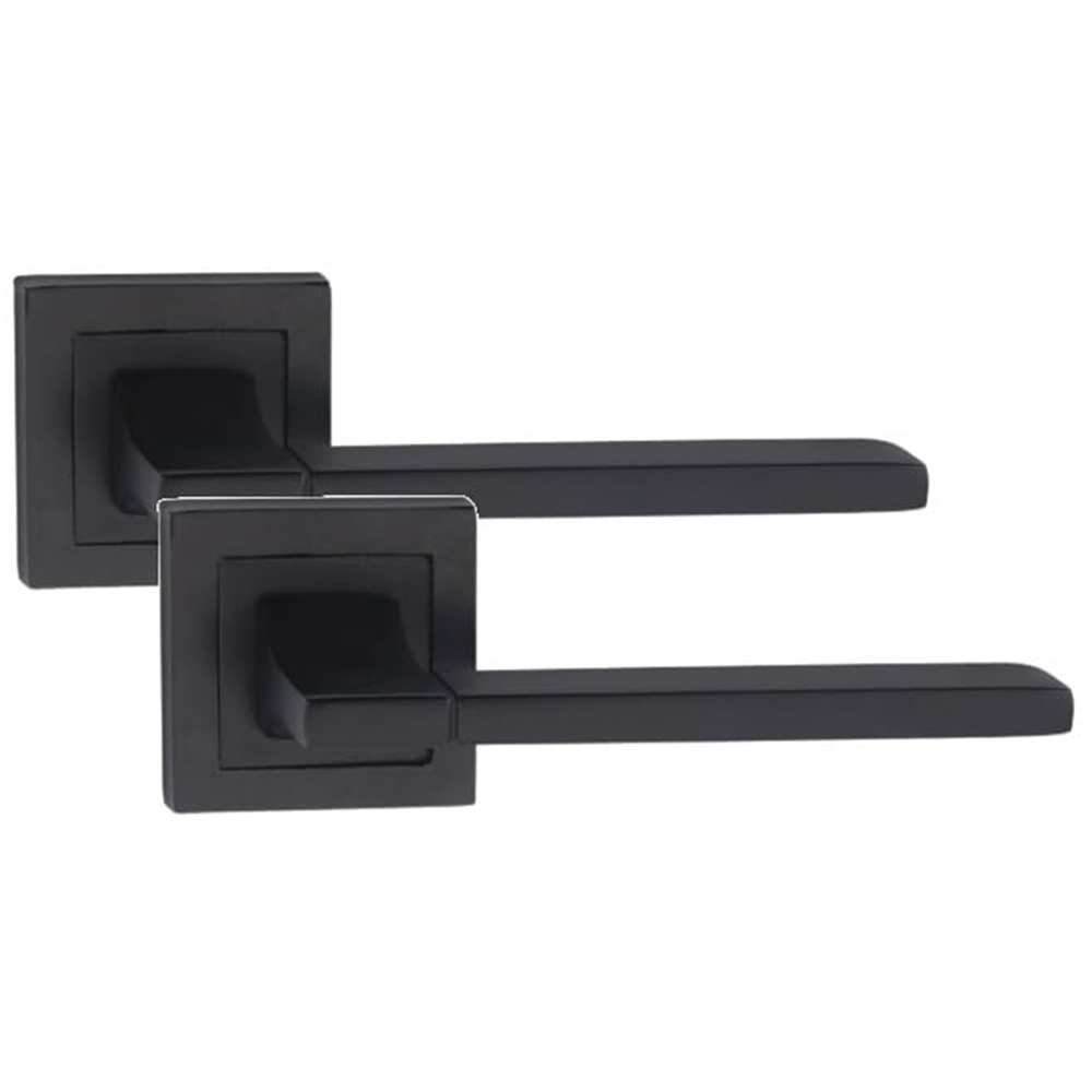 Golden Grace Matt Black Aztec Straight Door Handle Set 52 x 52mm Image