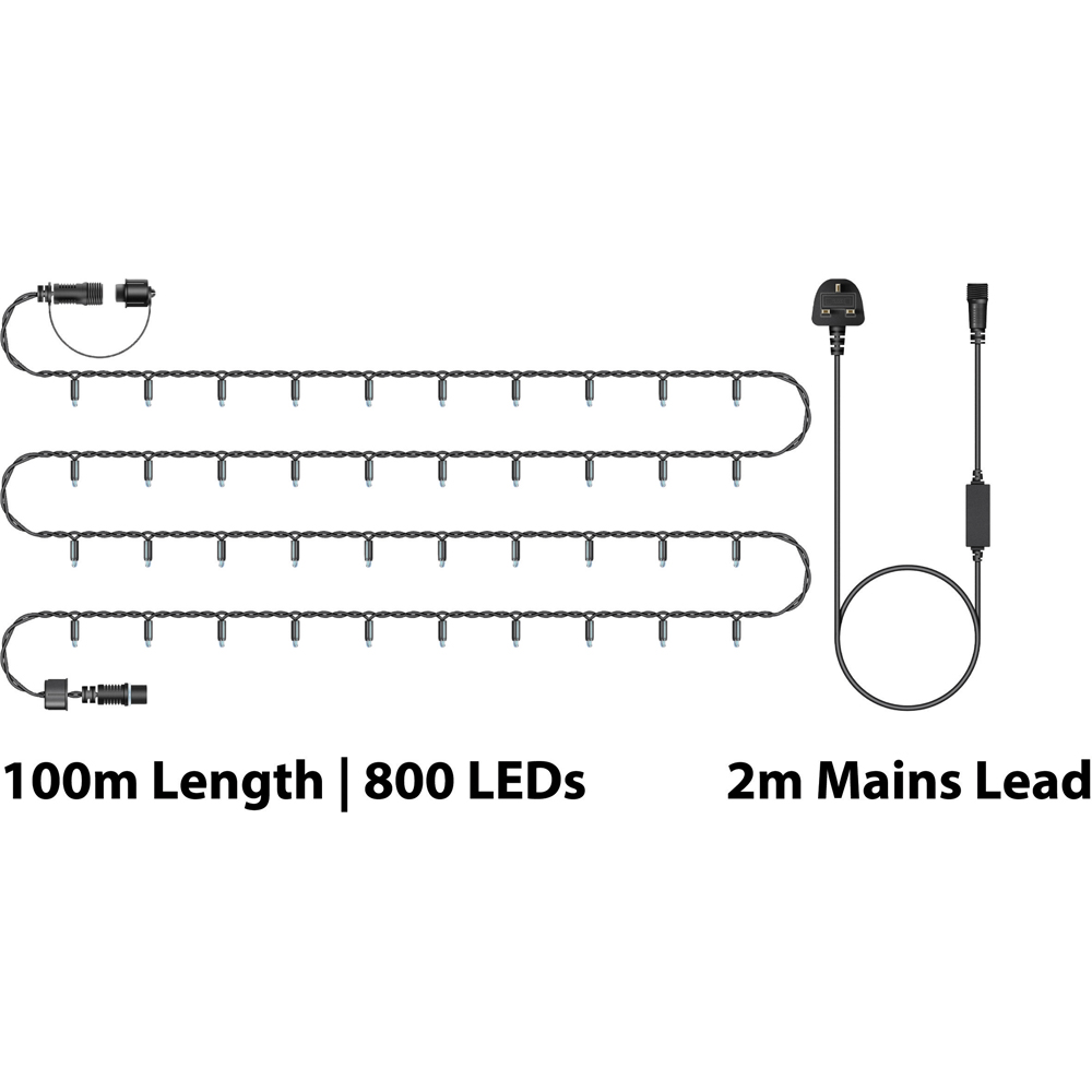 Eagle Connect Cool White LED Black String Light 100m Image 8