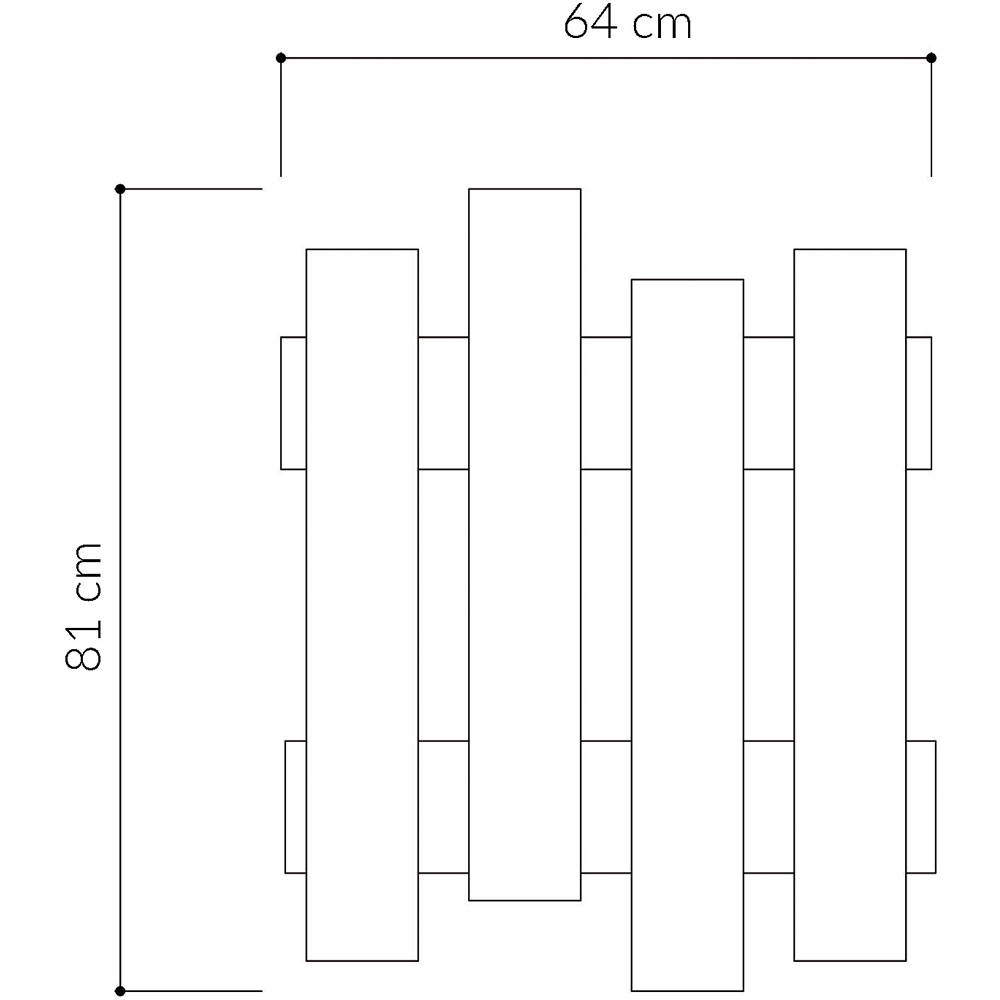 Decortie Wave Black Wooden Wall Hanger with 8 Hooks Image 7