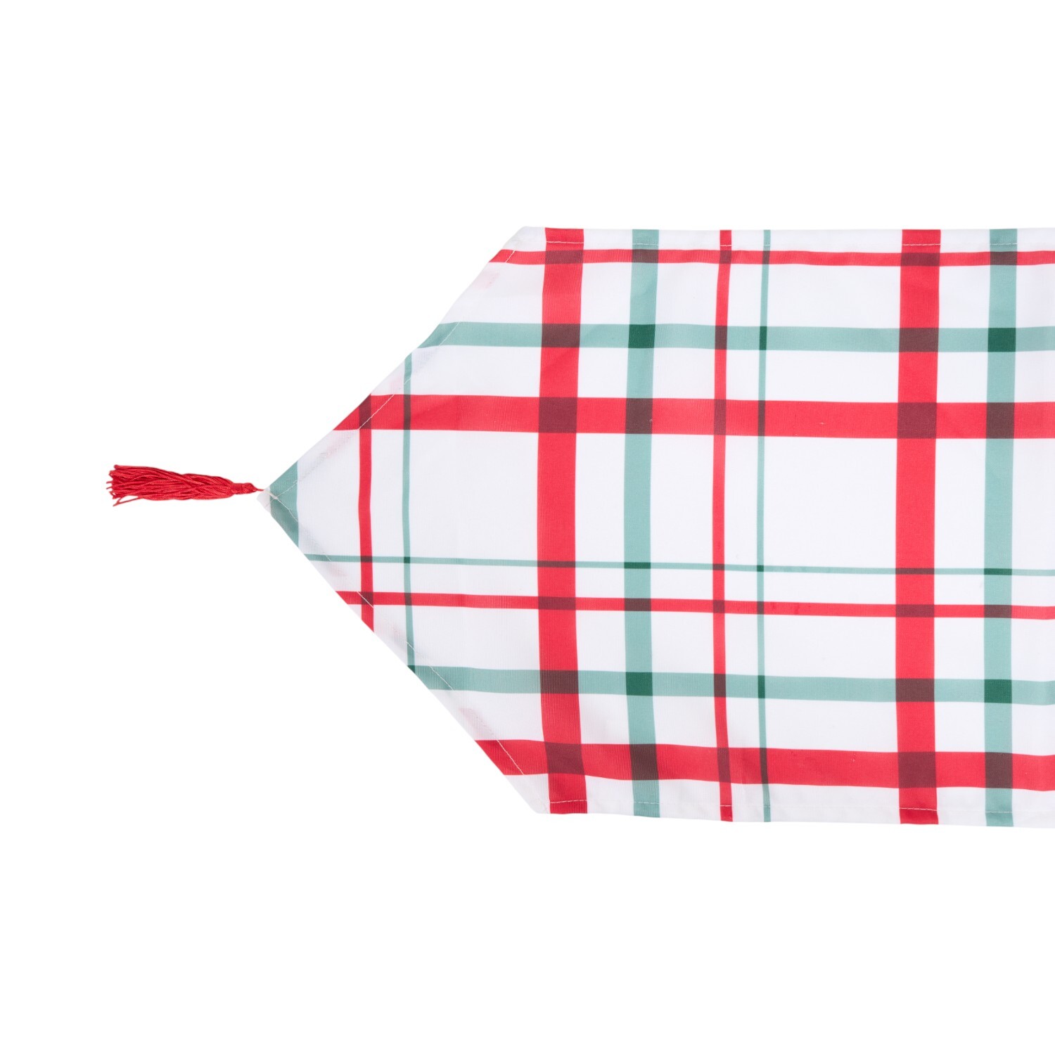 Plaid Tartan Table Runner White Image 3