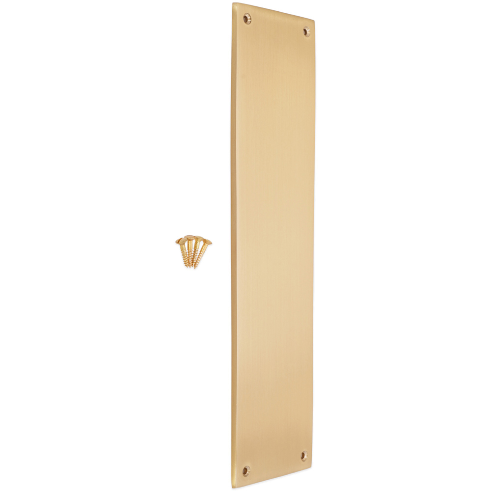 Spira Brass Victorian Plain Square Satin Brass Finger Plush Plate 300mm Image 3