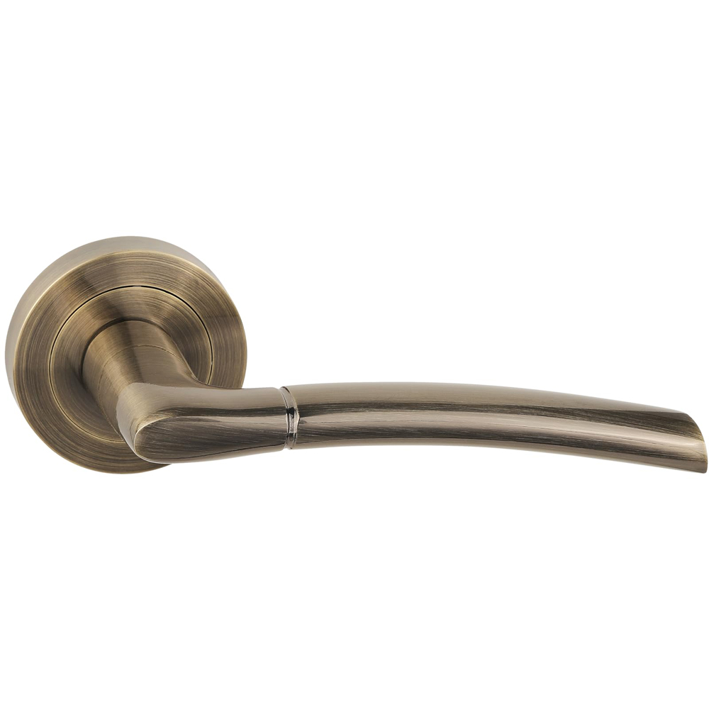 Golden Grace Indiana Antique Brass Door Handle Pair with Spindle and Fixing Image 3