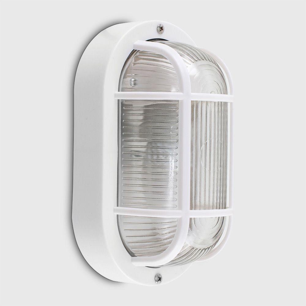 ValueLights Carnforth White Outdoor Wall Bulkhead Light Image 4