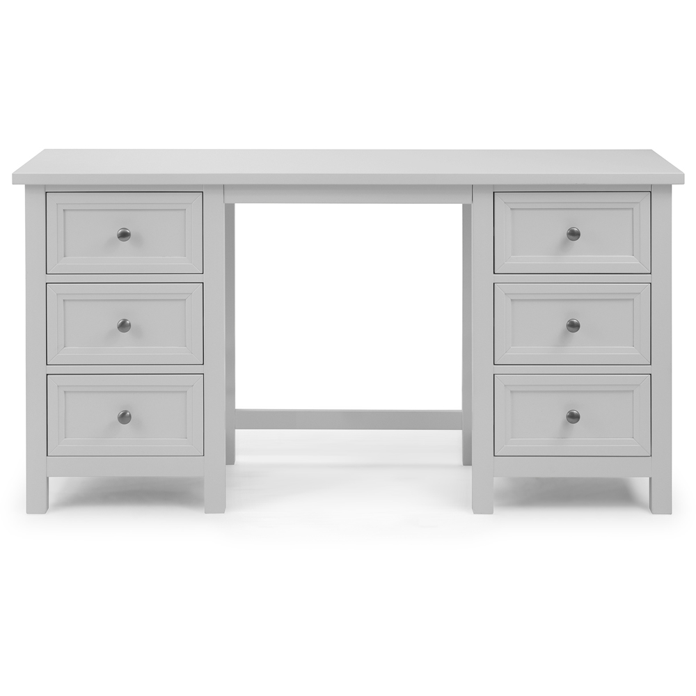 Julian Bowen Maine 6 Drawer Dove Grey Dressing Table Image 3