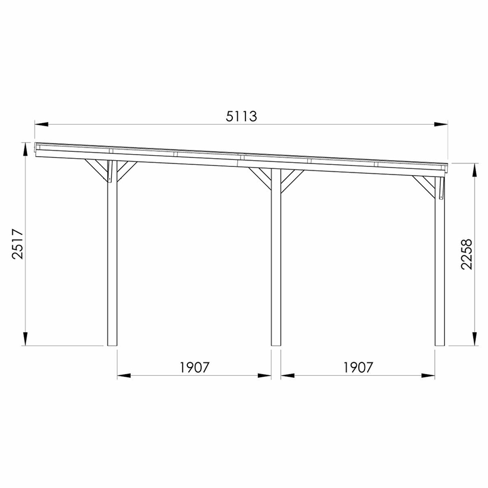 Cerland Victor Wall Mounted Wooden Carport 9.8 x 16.4ft Image 4