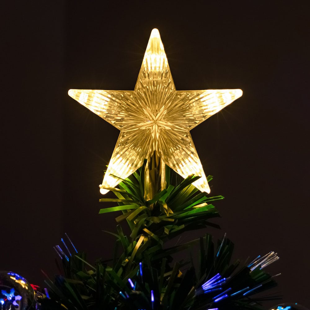 The Christmas Centre Multicolour LED Green Fibre Optic Artificial Xmas Tree with Baubles 2ft Image 4