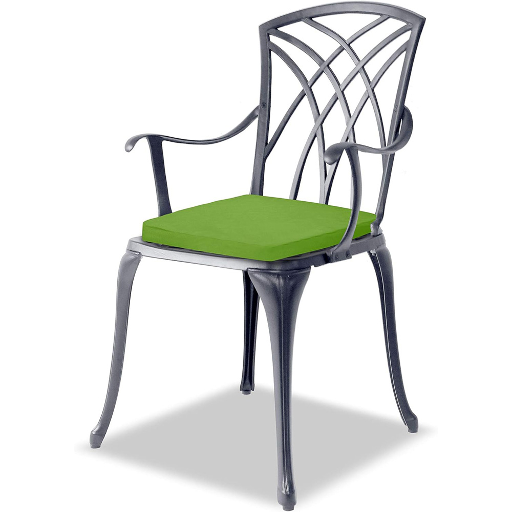 Centurion Oshowa 2 Seater Grey and Green Cast Aluminium Garden Bistro Set with Cushions Image 5