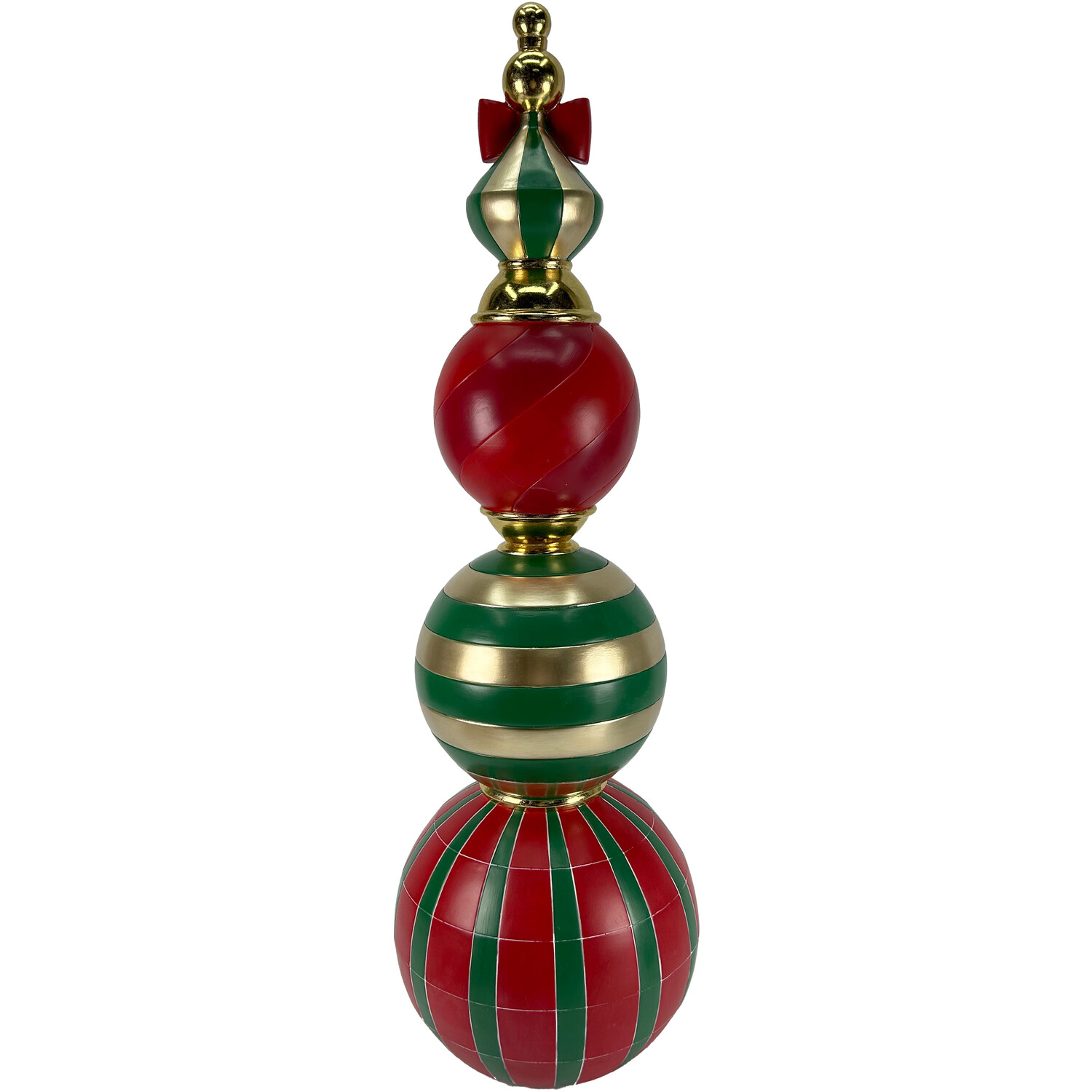 Elegant Bauble Pillar Red and Green Image 2