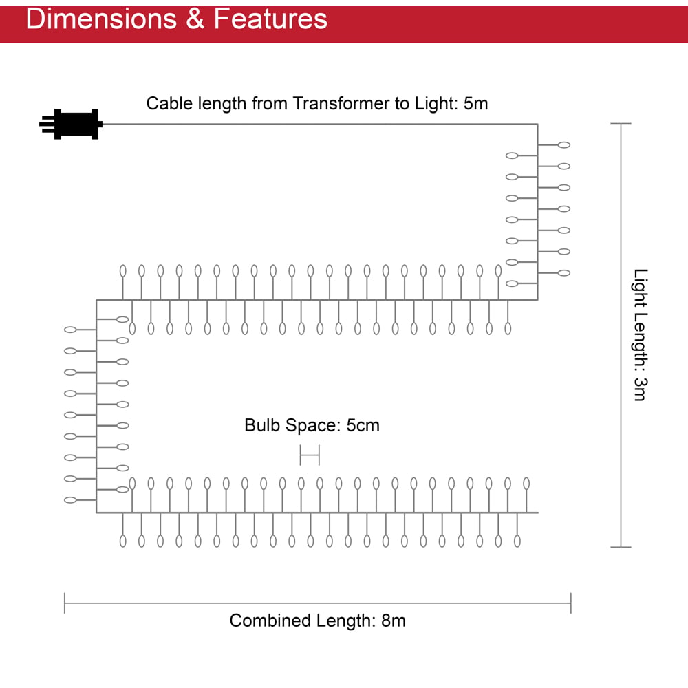 The Christmas Workshop 3m 480 Warm White LED Green Cluster String Light Image 9