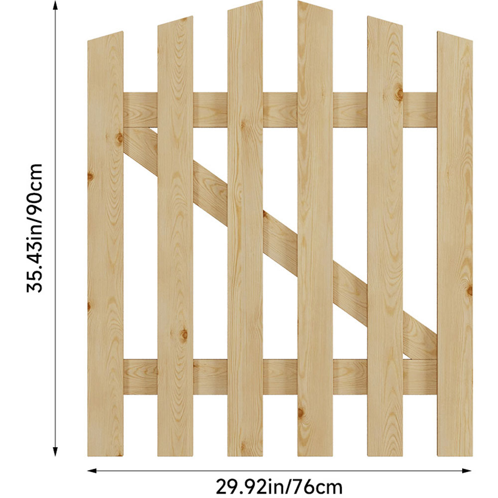 Living and Home 2.4 x 3ft Outdoor Wooden Garden Fence Gate Image 8