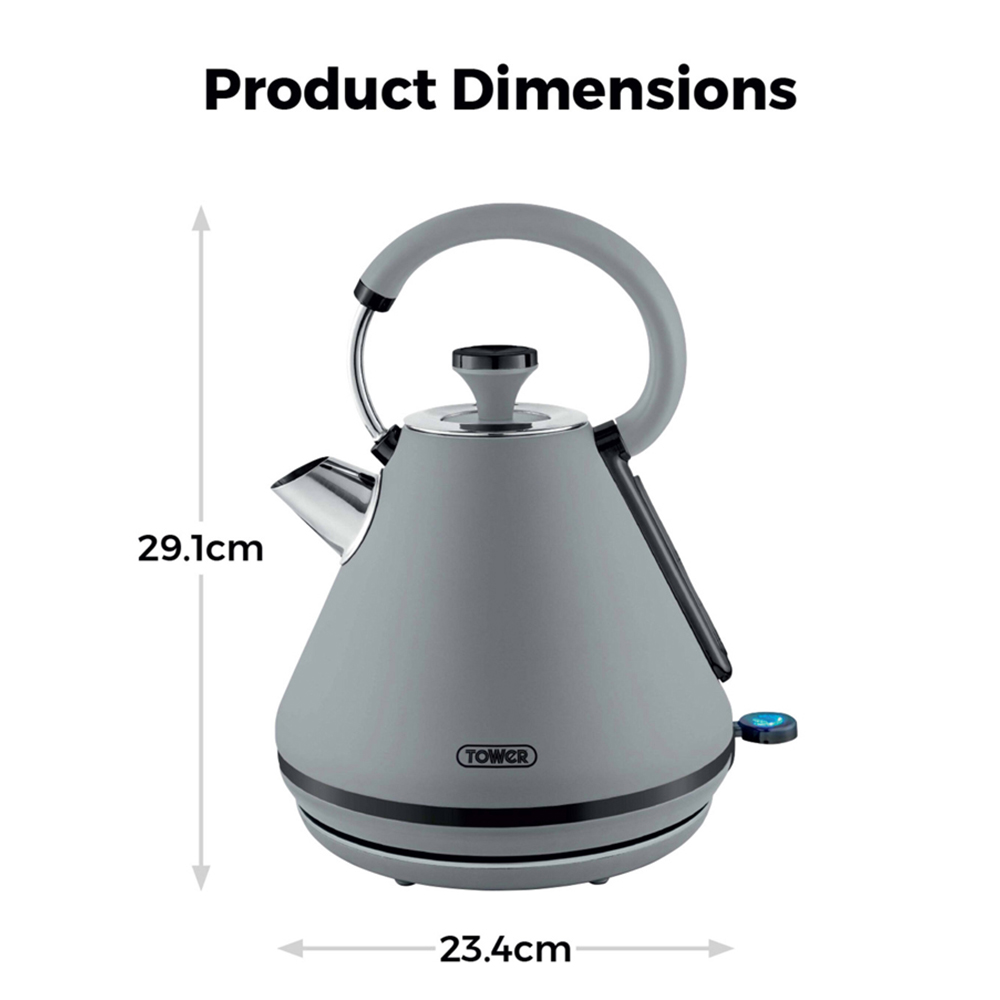 Tower Sera EEJB328 Grey 4 Slice Toaster and 1.7L Kettle Set Image 9