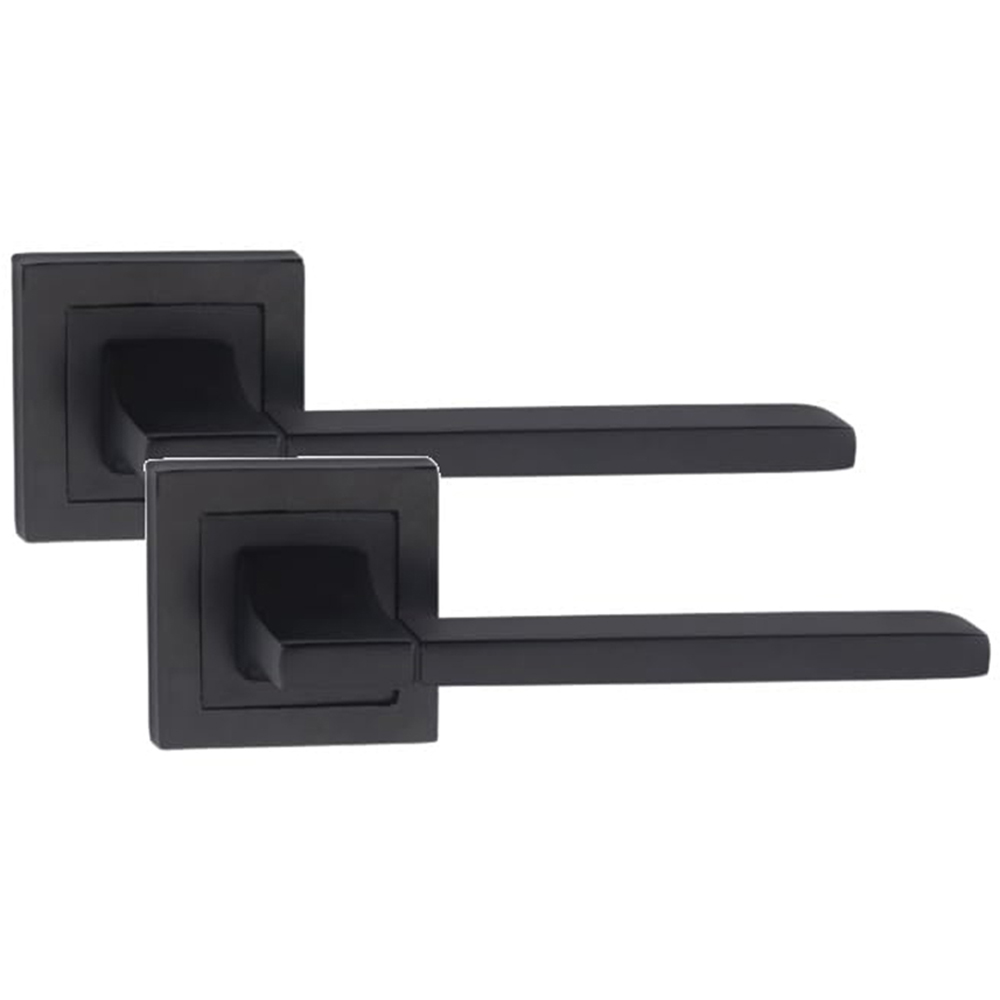 Golden Grace Matt Black Aztec Straight Door Handles Set 4 Pack Image 2