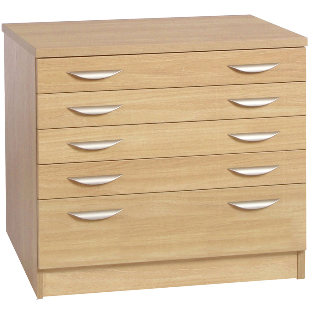 R White Cabinets 5 Drawer Brown A2 Plan Chest of Drawers Image 2