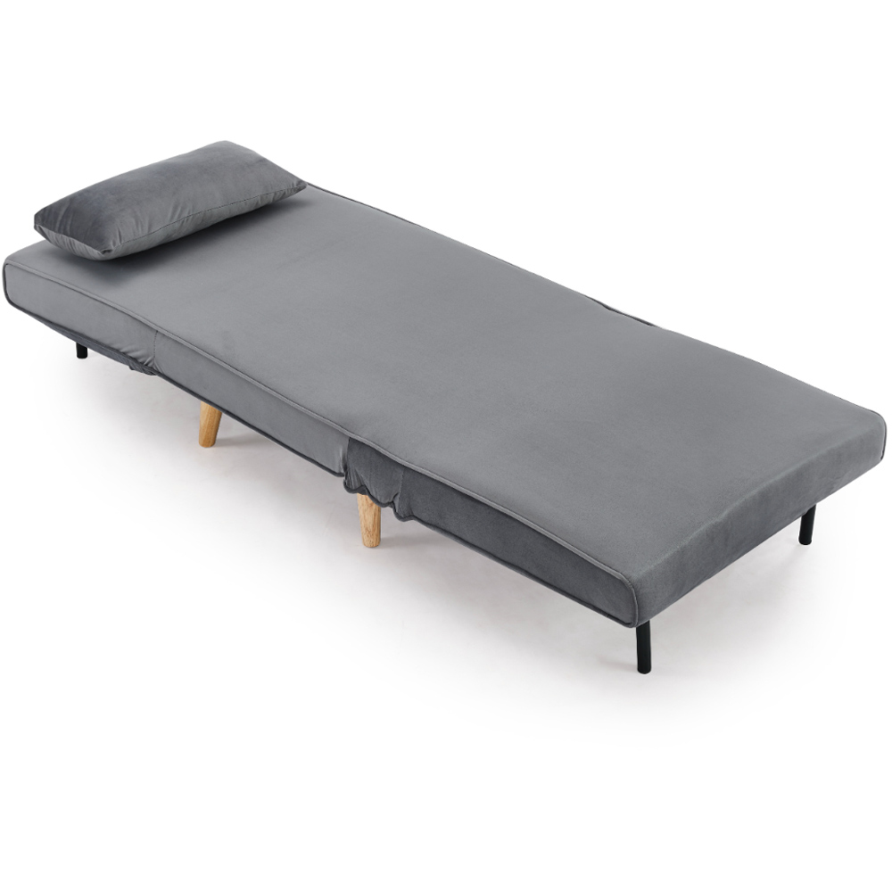 Home Detail Kendal Single Sleeper Grey Velvet Chair Bed Image 5