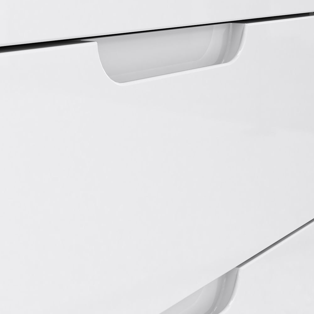 Florence Sienna Single Shelf Single Drawer 2 Door White High Gloss TV Unit Image 7