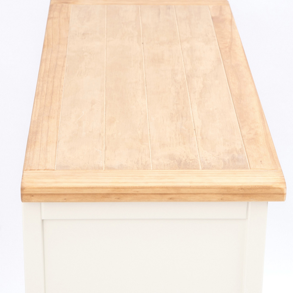 Cabinet Bits Trevi 5 Drawer White Wood Knob Chest of Drawers Image 6