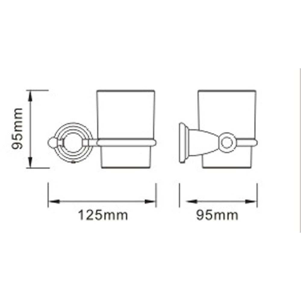 Bristan 1901 Traditional Solid Brass Chrome Plated Wall Mounted Ceramic Tumbler and Holder Image 3