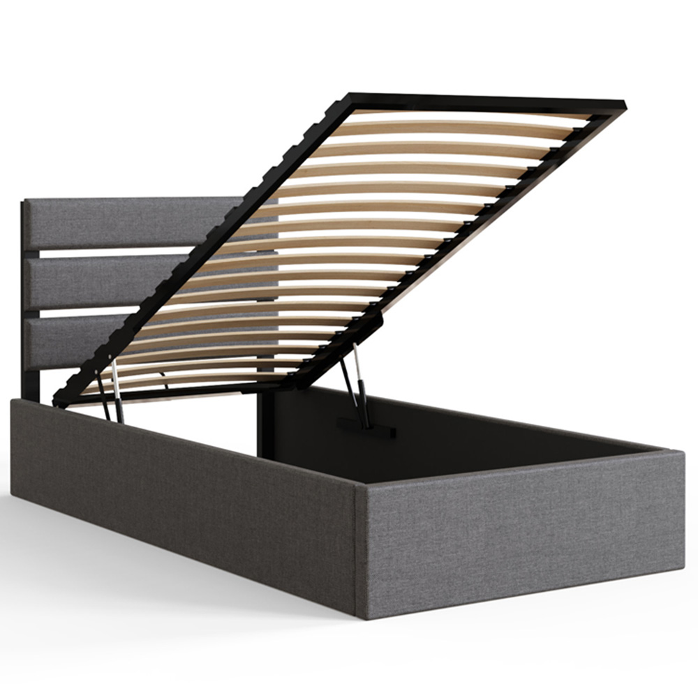 GFW Hudson Single Grey End Lift Ottoman Bed Image 3