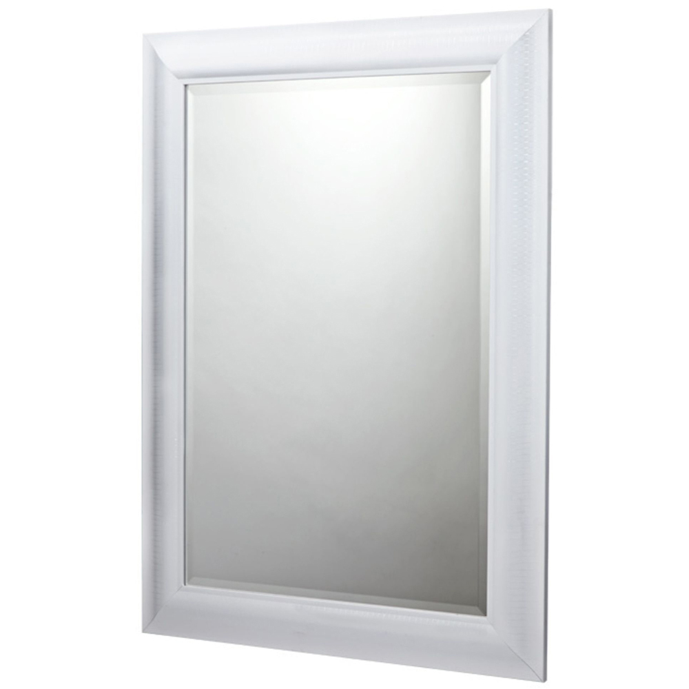 Yearn White Textured Wall Mirror 130 x 77cm Image 1