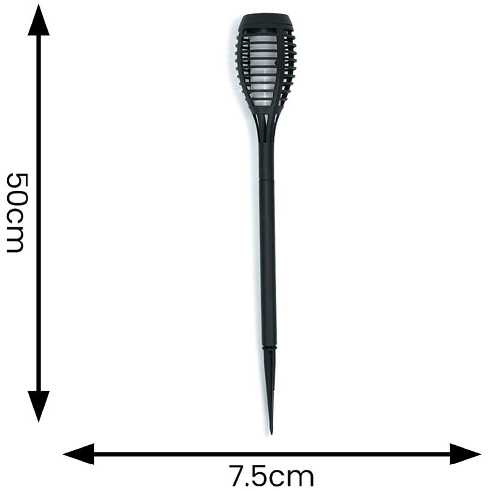 ValueLight Set of 6 Flame Effect Black Outdoor Solar Spike Light Image 5