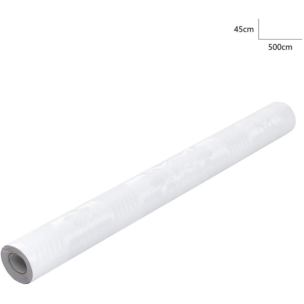 Living and Home Retro Floral Textured White PVC Self Adhesive Wallpaper Image 9