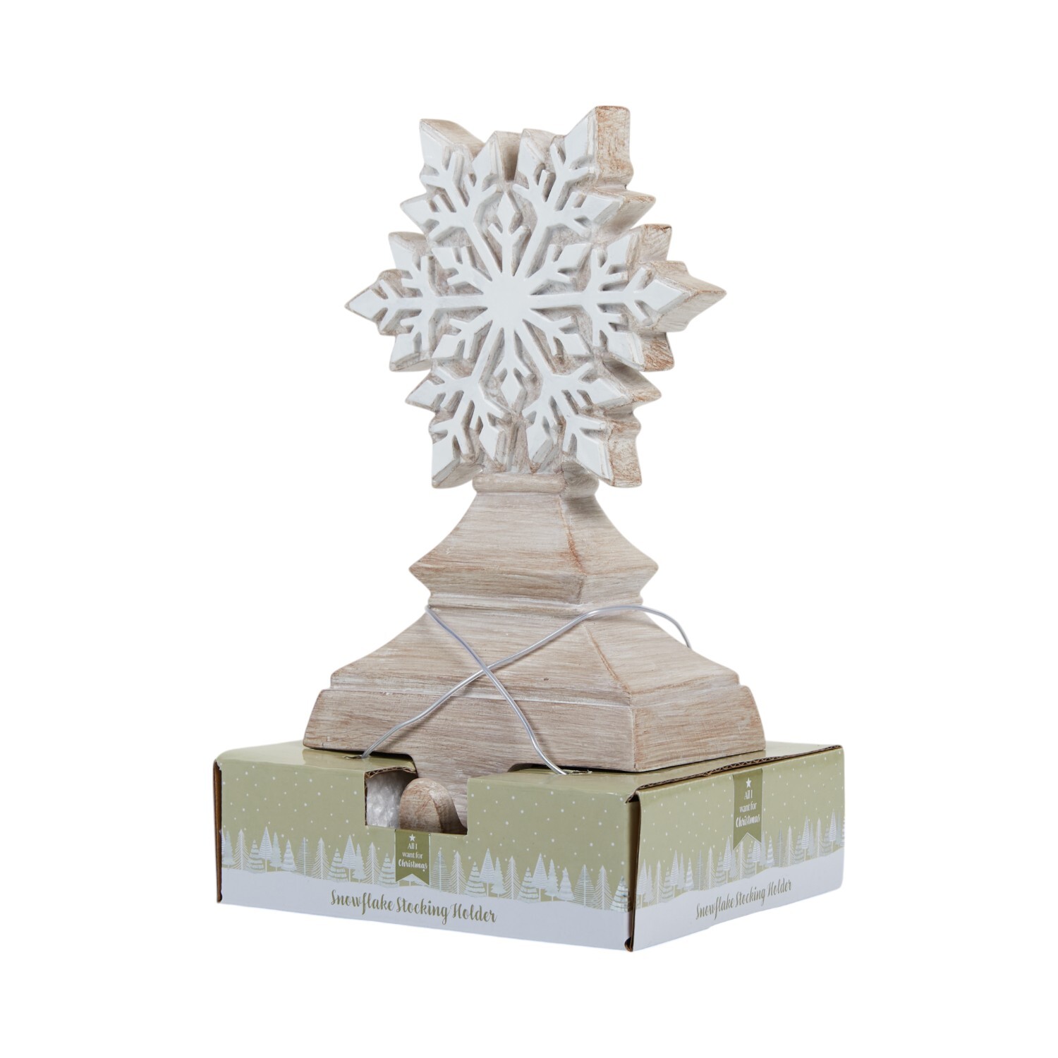 Snowflake Stocking Holder White and Natural Image 5