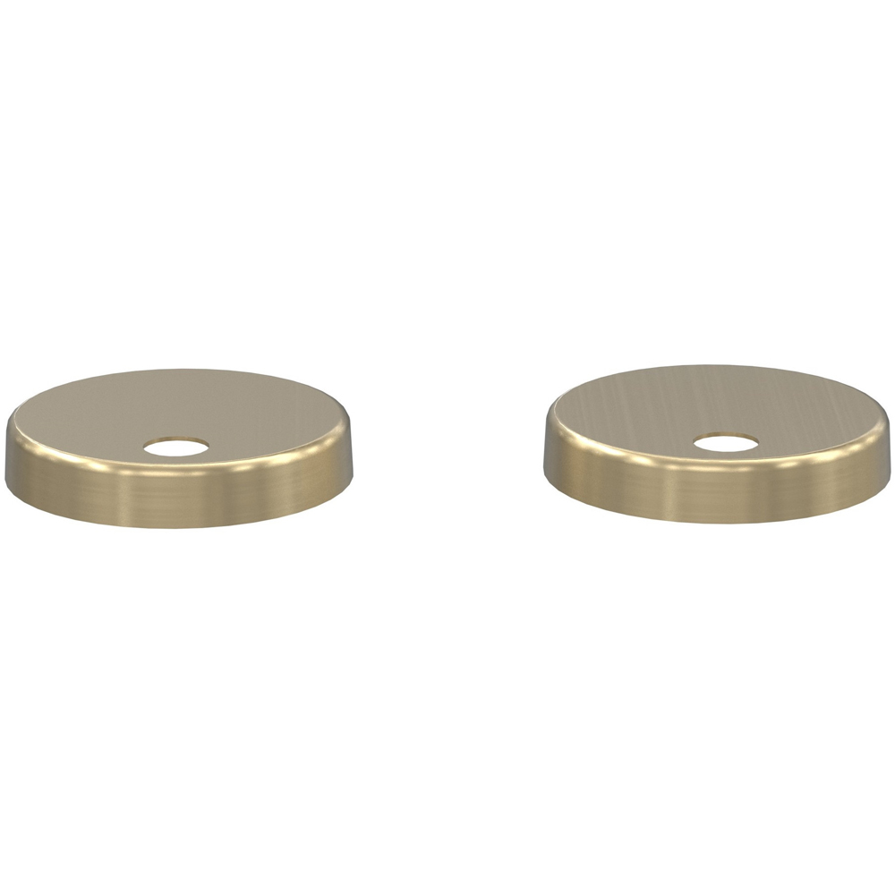 Bathstore Pelosa Brushed Brass Toilet Seat Cover Cap 2 Pack Image 3