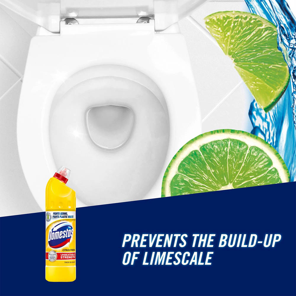 Domestos Citrus Fresh Thick Bleach 750ml 12 Pack Image 4