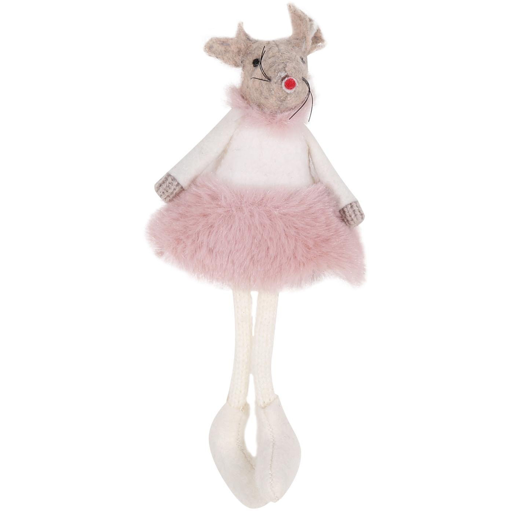 Sugar Wonderland Hanging Dressed Mouse Christmas Ornament Image 2