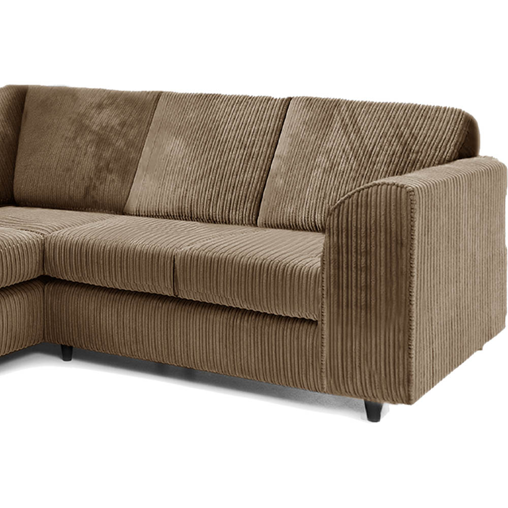 Luxor 5 Seater Coffee Jumbo Cord Full Back L Shaped Corner Sofa Set Image 3