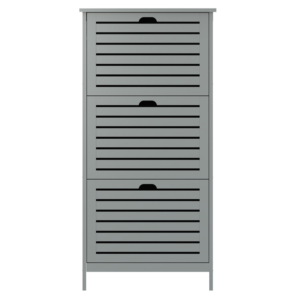GFW Bergen Grey 3 Tier Shoe Cabinet Image 2