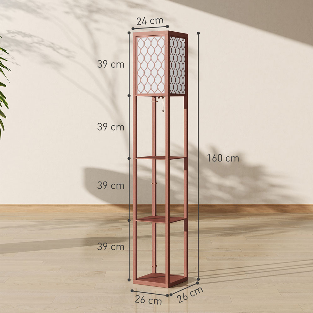 Portland 3 Shelf Brown Floor Lamp Image 9