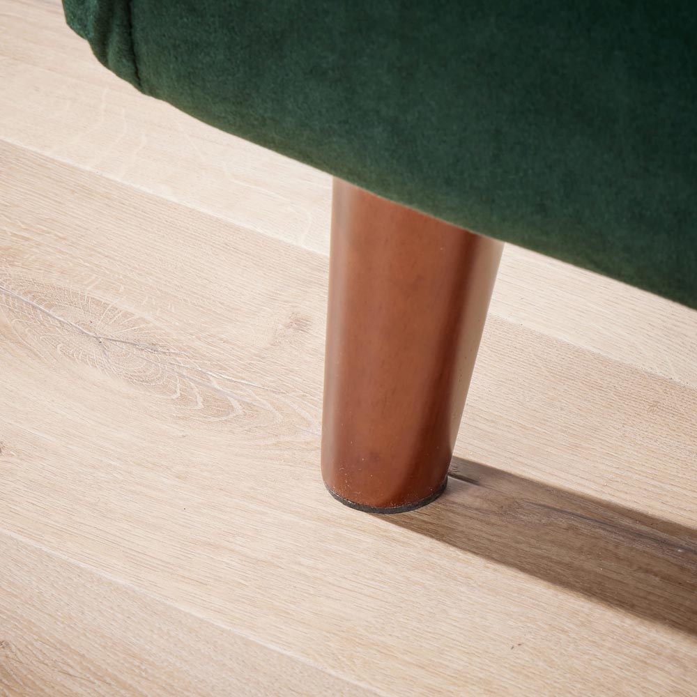 Home Source Morella Single Seater Green Velvet Folding Sofa Bed with Pillow Image 3