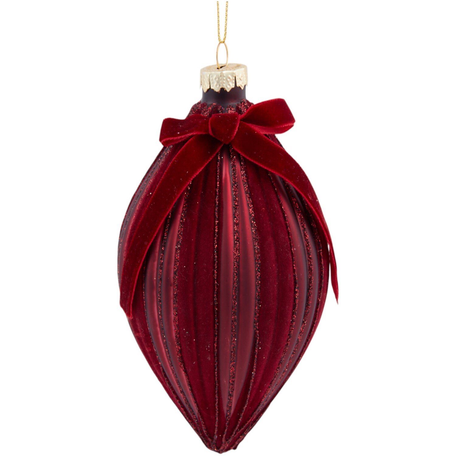 Glitter Flocked Bow Bauble Image 4