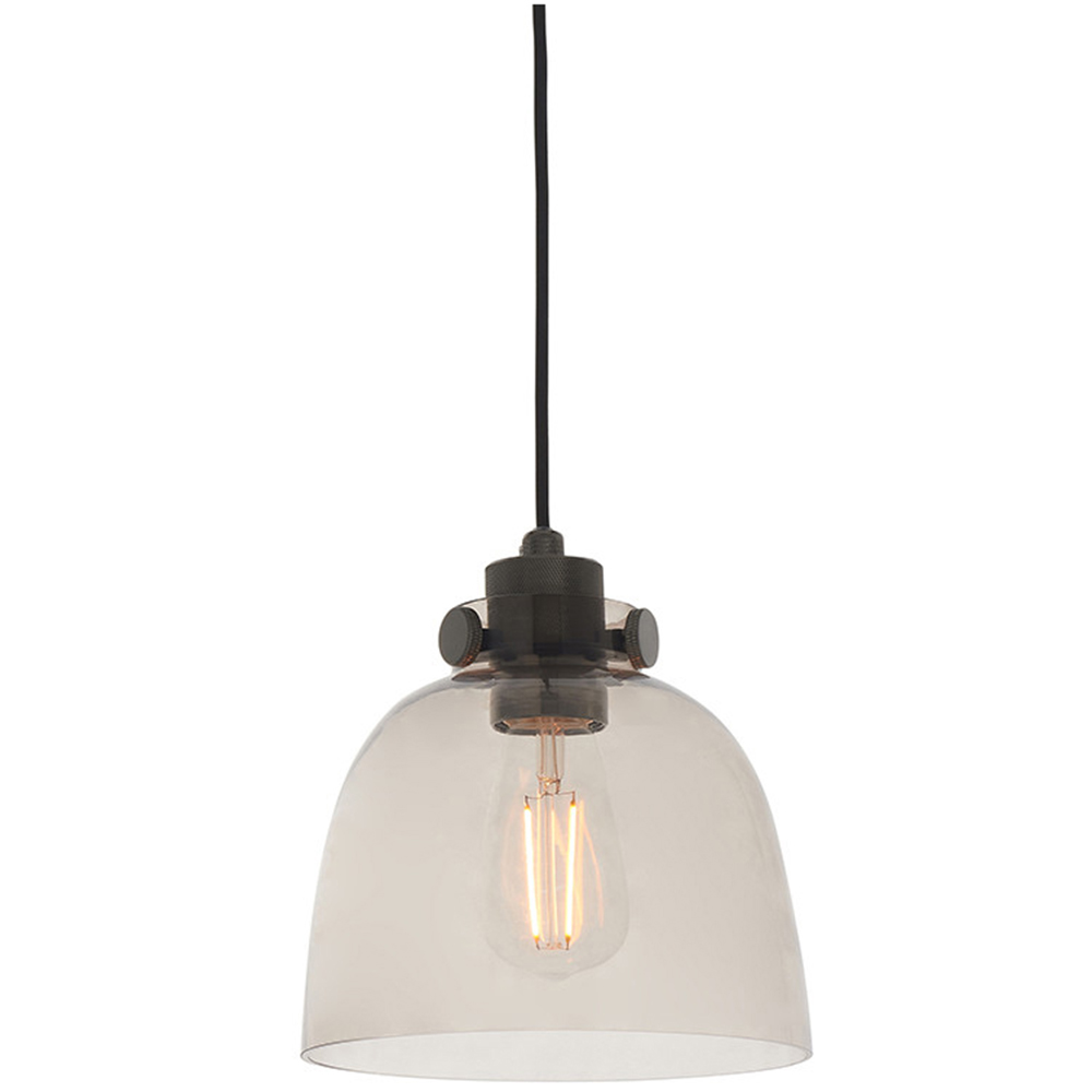 Merano Alessandria Grey and Black Chrome Glass Pendant Light Image 4