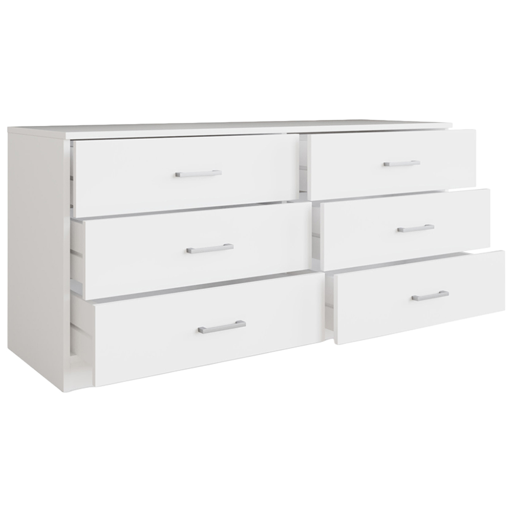 GFW Bailey 6 Drawer White Chest of Drawers Image 4