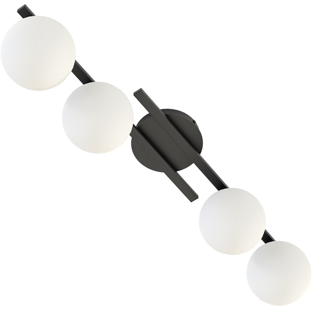 Emibig Kairo 4 Light White Shade Black Ceiling Lamp Image 4