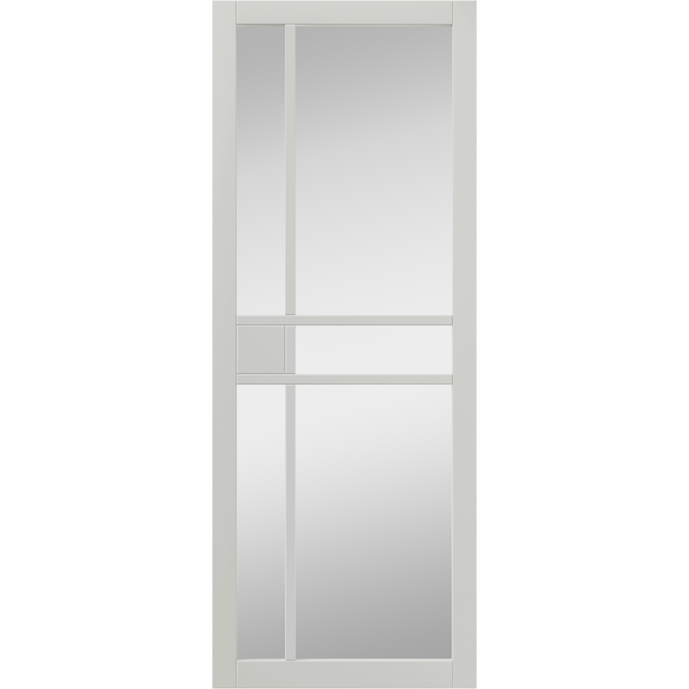 JB Kind City Urban Industrial White Clear Glass Internal Door 1981 x 838mm Image 1