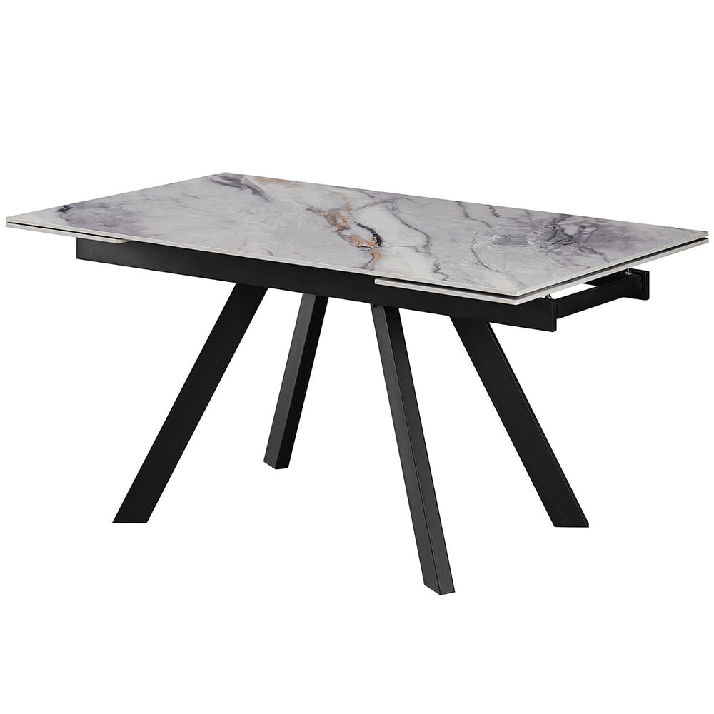 Elora Marble Dining Table - Grey and Black Image 3