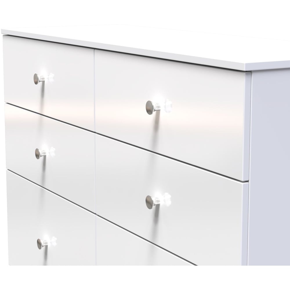 Crowndale Yarmouth 6 Drawer White Midi Chest Ready Assembled Image 5