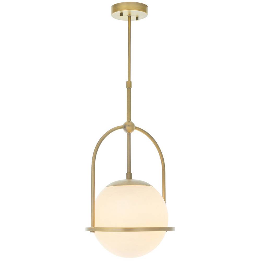 Merano Cosenza Antique Brass and Opal Glass Ceiling Light Image 3