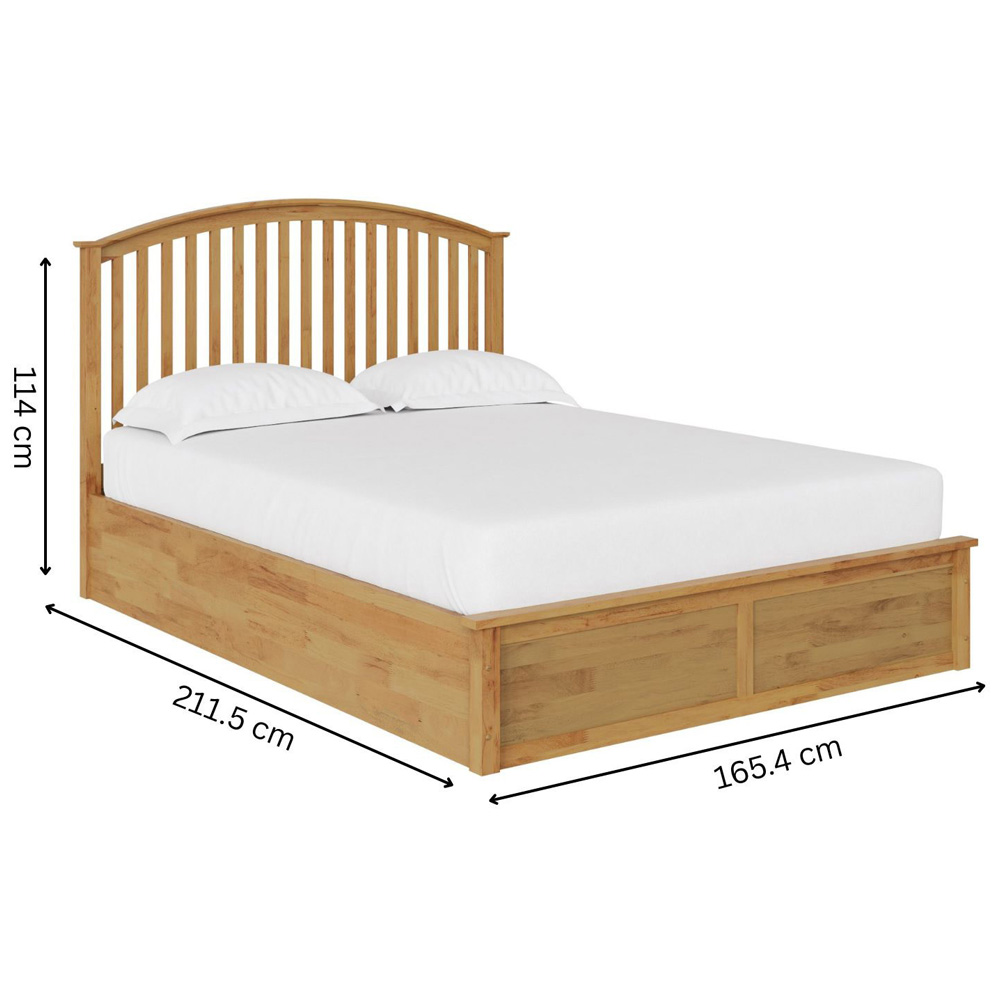 GFW Madrid King Size Oak Wood Wooden Ottoman Bed Image 8