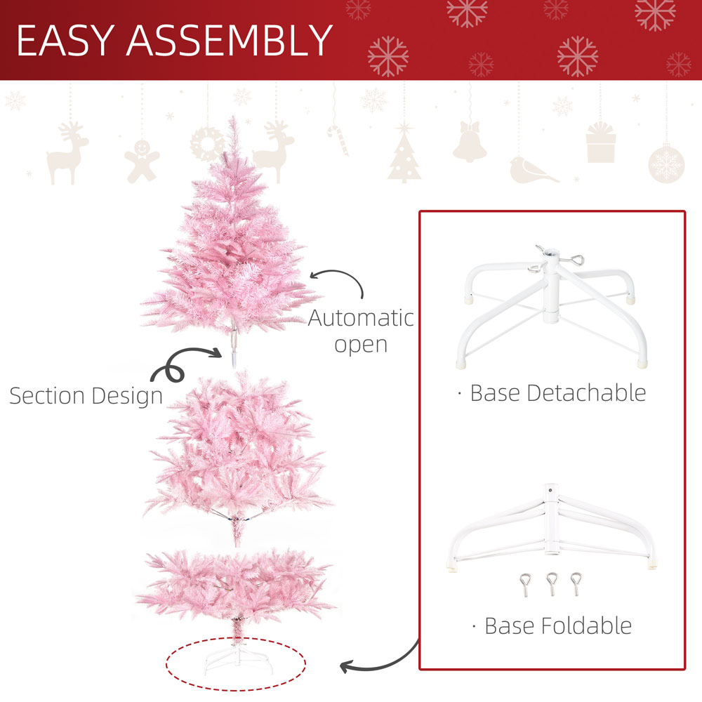 Everglow Pink Artificial Christmas Tree 6ft Image 6