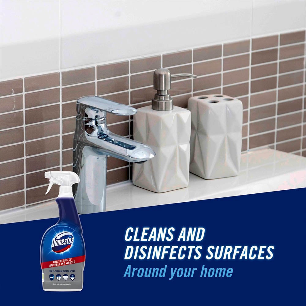 Domestos Multipurpose Bleach Surface Cleaner Disinfectant Spray 700ml 12 Pack Image 6
