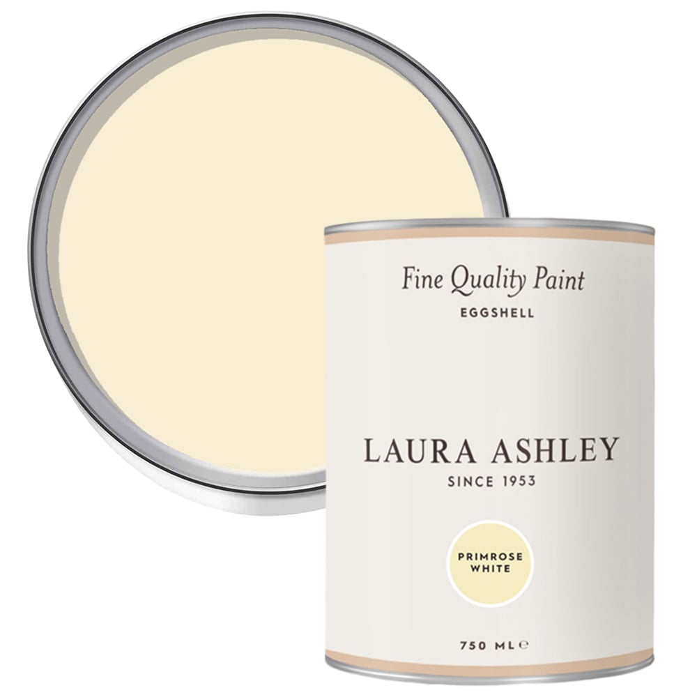 Laura Ashley Primrose White Eggshell Paint 750ml Image 1