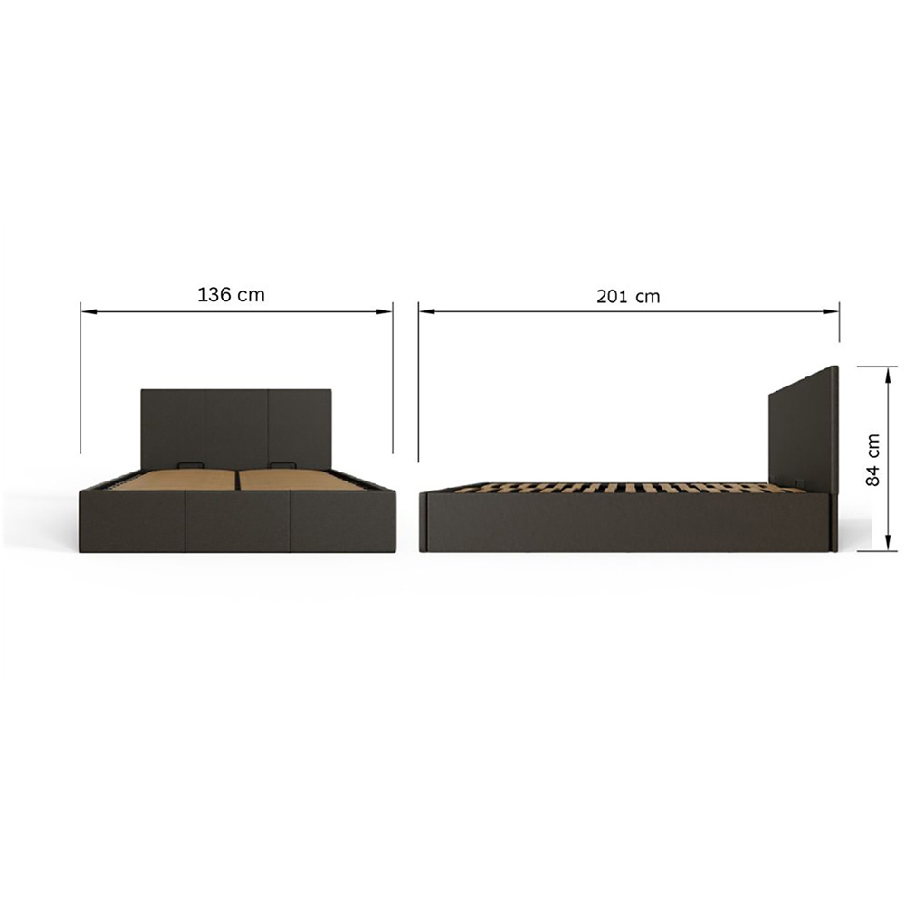 GFW Small Double Grey End Lift Ottoman Bed Image 9
