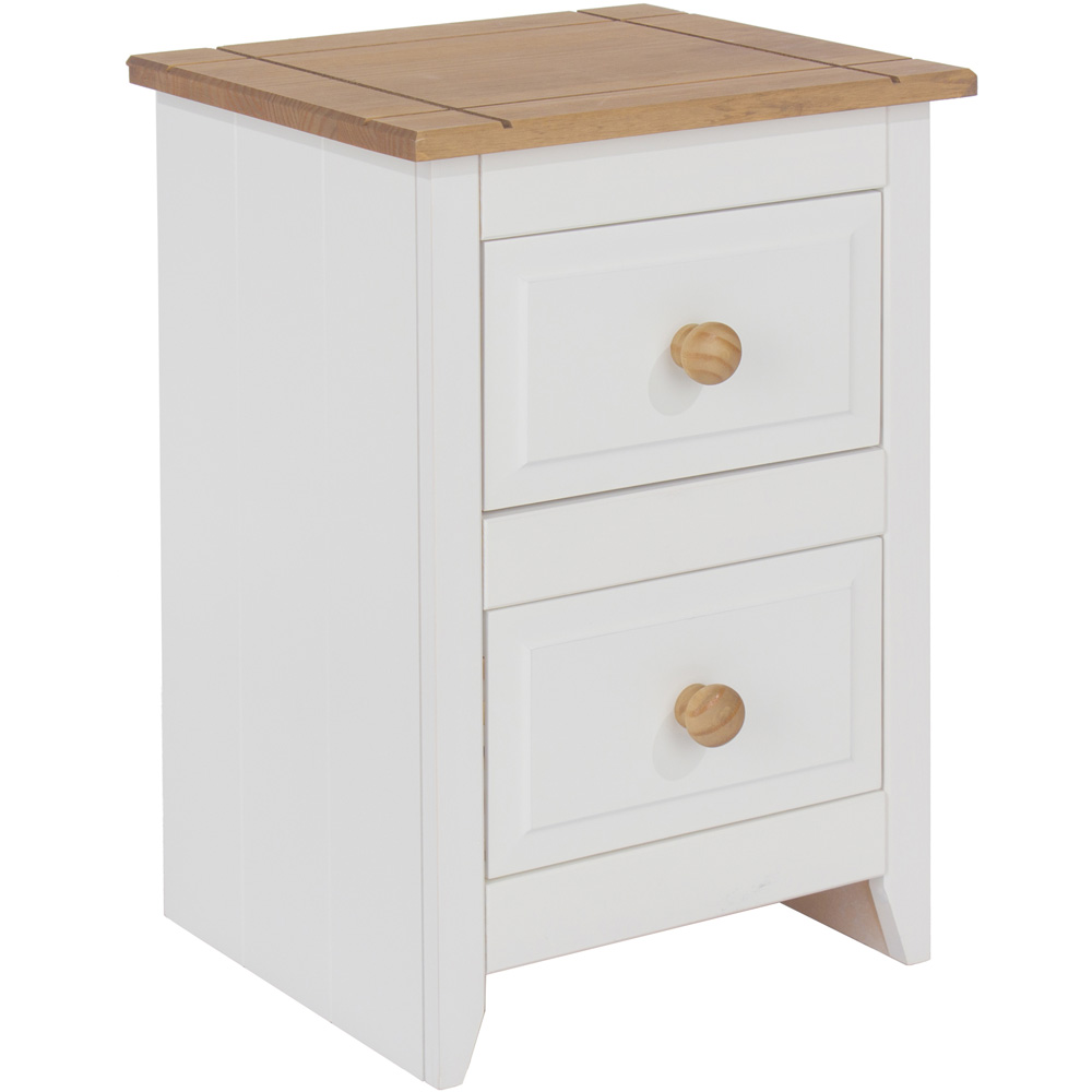 Capri 2 Drawer White Petite Bedside Table Image 3