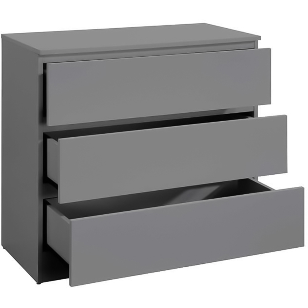Oslo 3 Drawer Grey Chest of Drawers Image 4